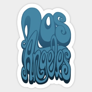 Los Angeles lettering art - sailor blue Sticker